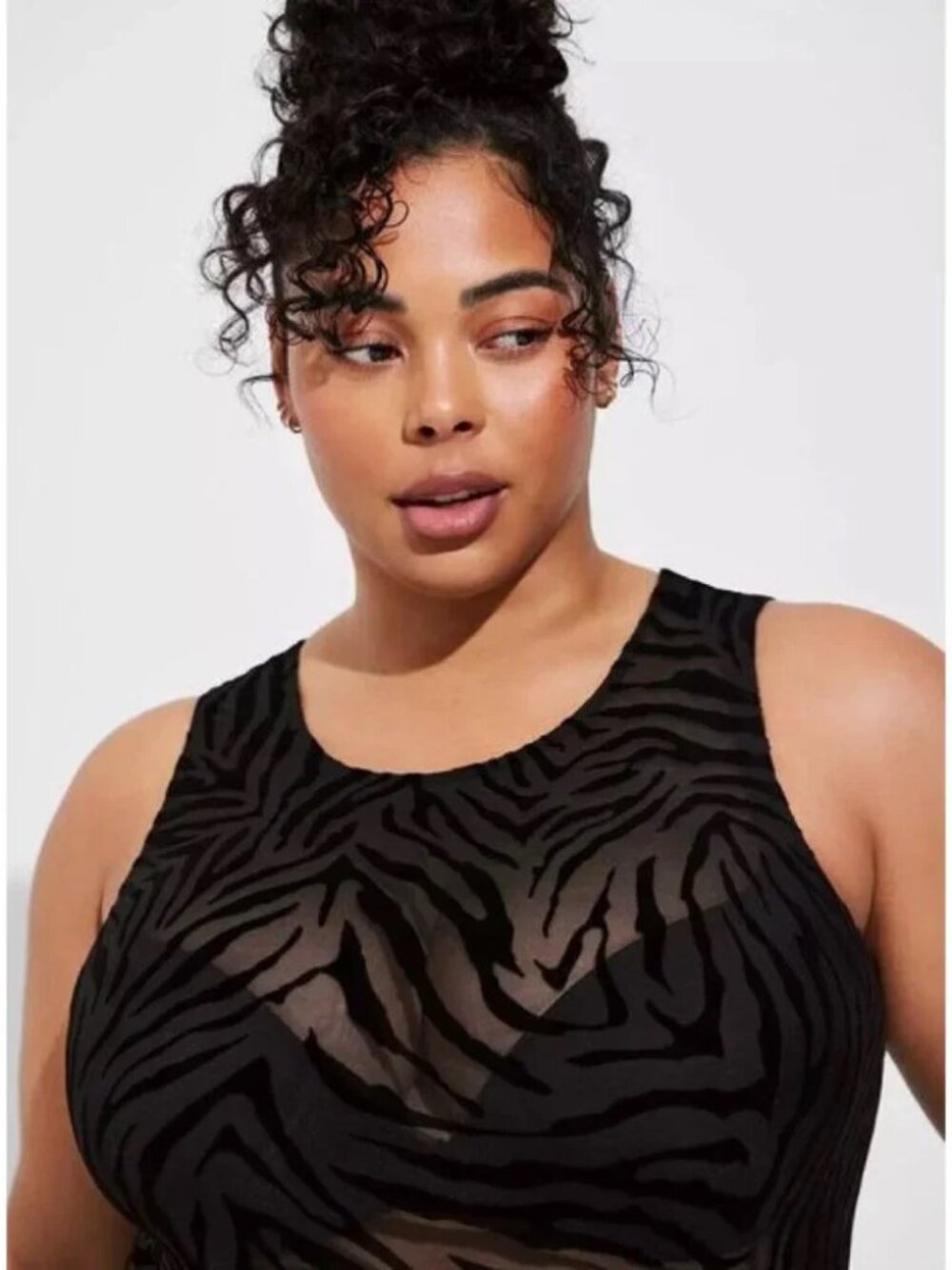 Torrid Flocked Mesh Zebra Bodysuit - Picture 5 of 11